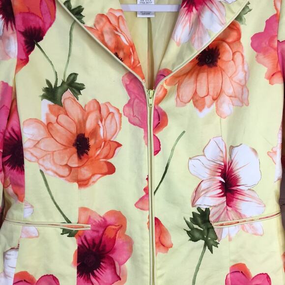 Chadwick's Blazer‎ Womens 8 Petite Yellow Floral Spring Colorful Gardencore - Picture 7 of 9